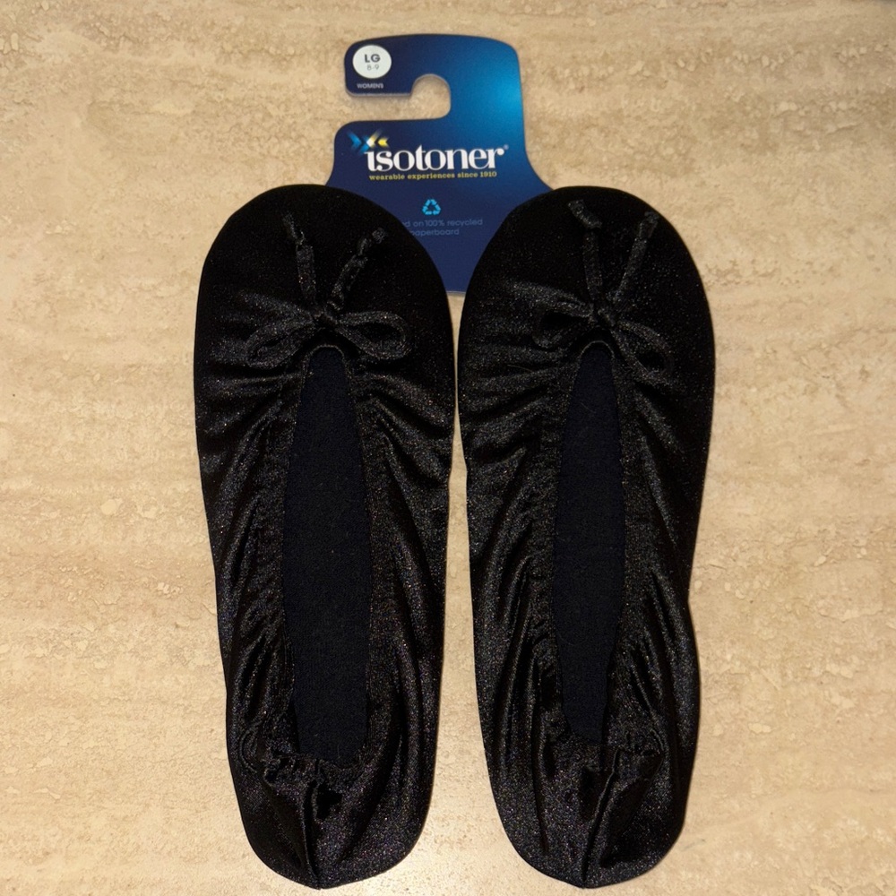 Isotoner Classic Black Slippers